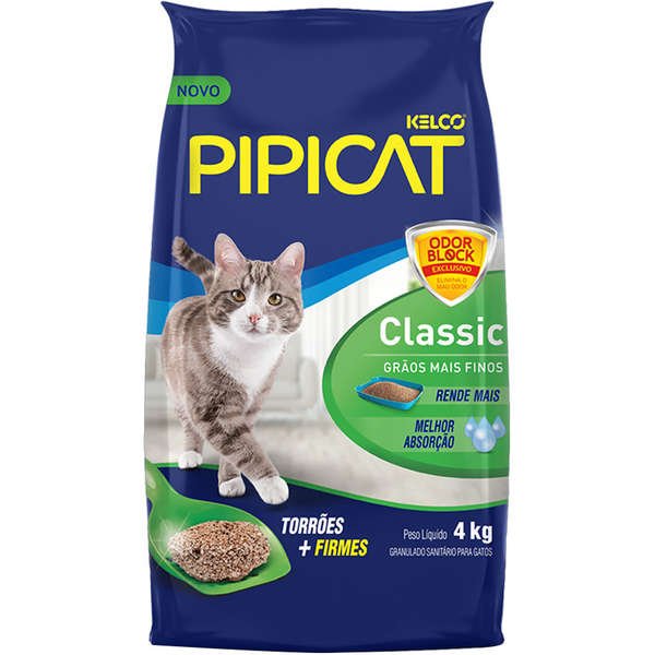 Areia Higiênica Pipicat Classic 4kg