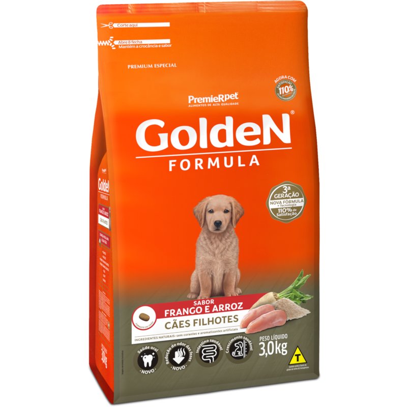 Ração Golden Fórmula Cães Filhotes Frango e Arroz 1kg
