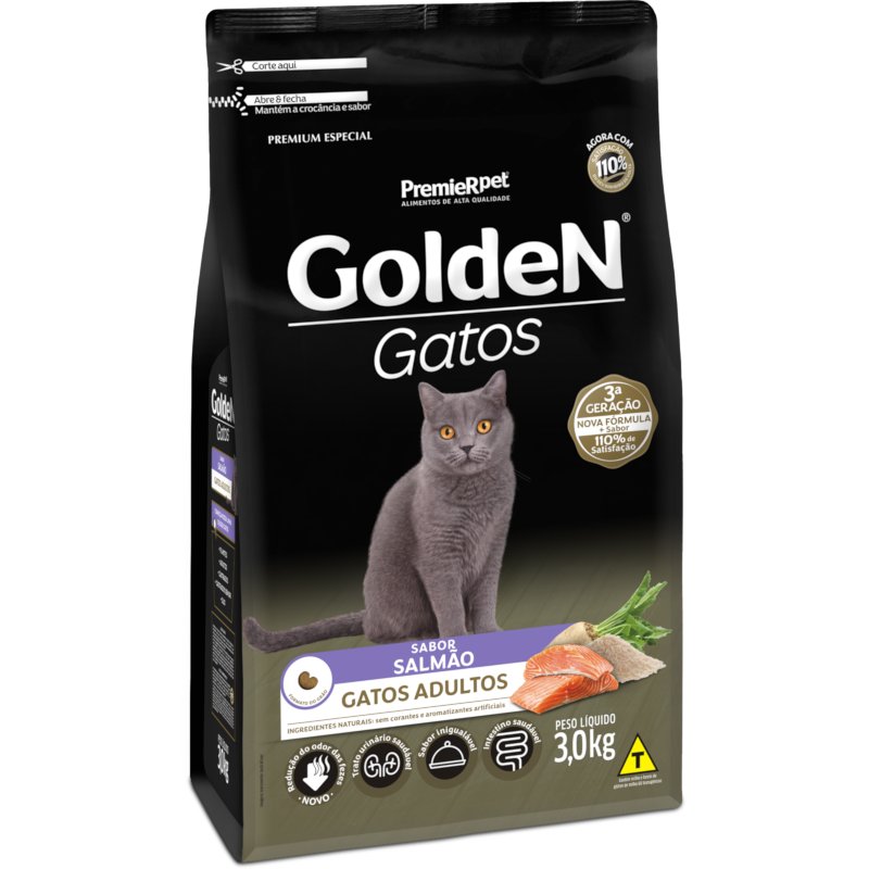 Ração Golden Gatos Adultos Salmão 1kg