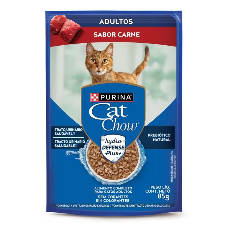 Sachê Cat Chow Gatos Adultos Carne 85g