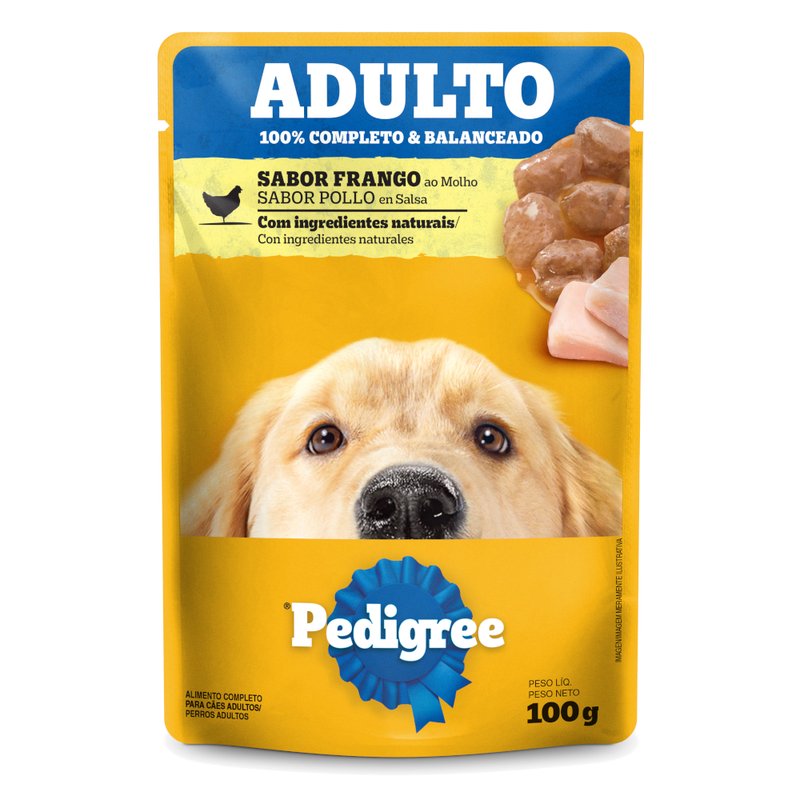 Sachê Pedigree Cães Adultos Raças Médias Frango 100g