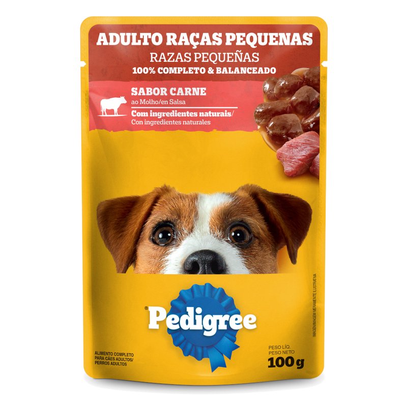 Sachê Pedigree Cães Adultos Raças Pequenas Carne 100g
