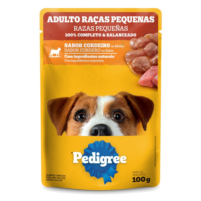 Sachê Pedigree Cães Adultos Raças Pequenas Cordeiro 100g