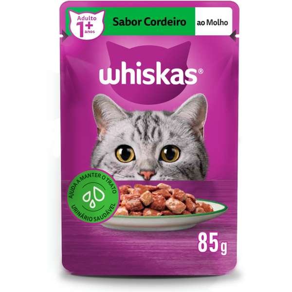 Sachê Whiskas Gatos Adultos Cordeiro ao Molho 85g